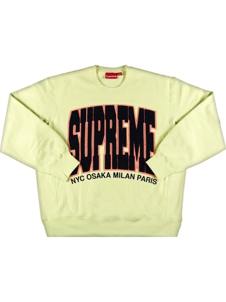 Толстовка Supreme Cities Arc Crewneck 'Pale Lime' — изображение 1 из 2, желтый