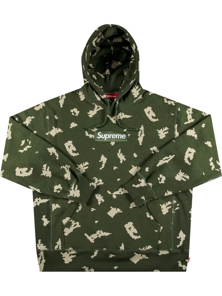Толстовка Supreme Box Logo Olive Russian Camo — изображение 1 из 2, зеленый