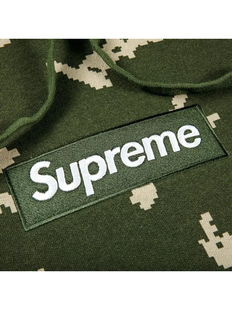 Толстовка Supreme Box Logo Olive Russian Camo — изображение 2 из 2, зеленый