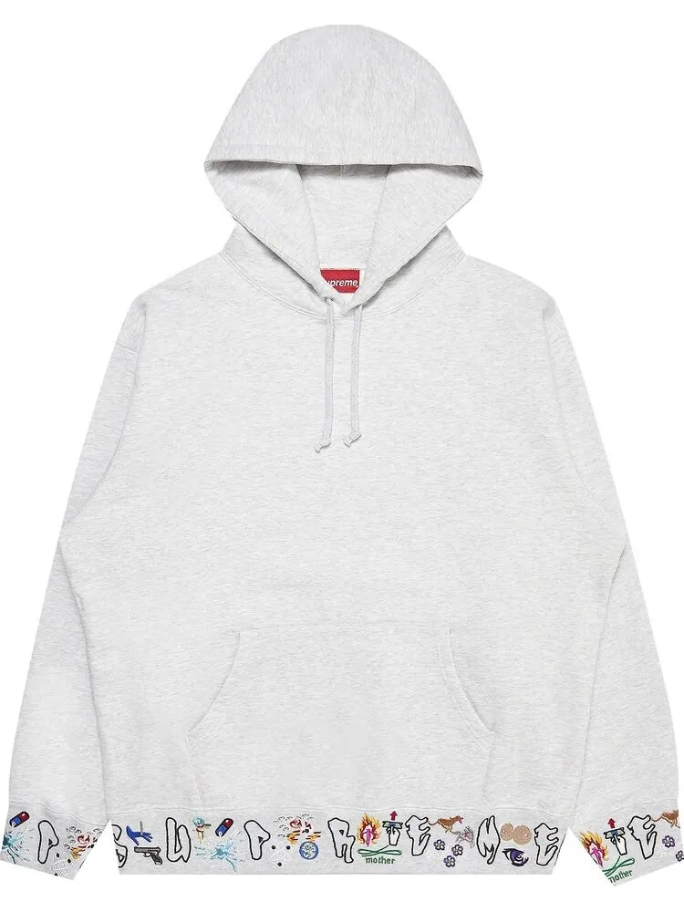 Толстовка Supreme AOI Icons Hooded Sweatshirt 'Ash Grey' — изображение 1 из 3, серый