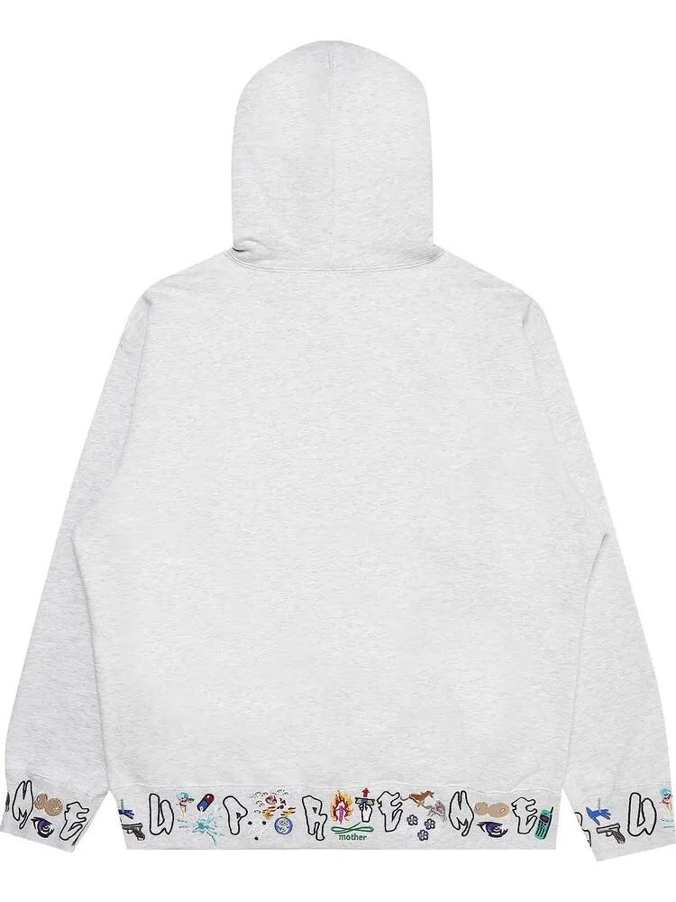 Толстовка Supreme AOI Icons Hooded Sweatshirt 'Ash Grey' — изображение 2 из 3, серый