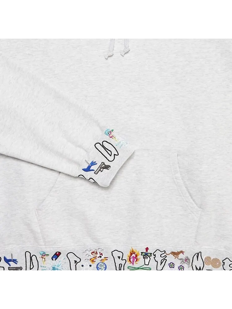 Толстовка Supreme AOI Icons Hooded Sweatshirt 'Ash Grey' — изображение 3 из 3, серый