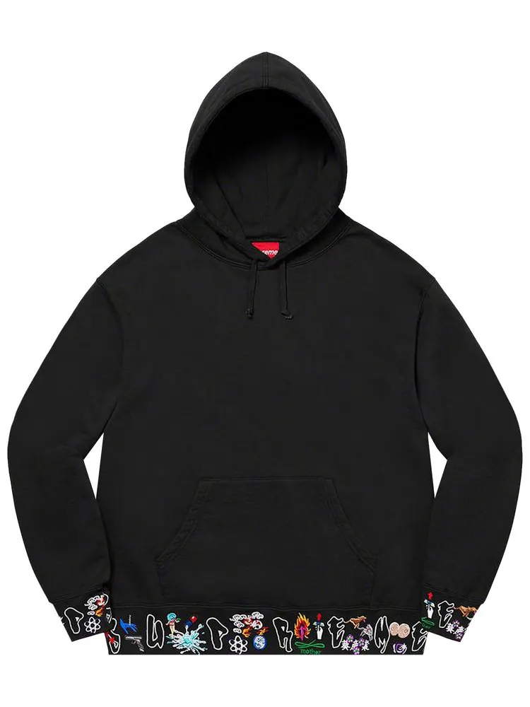 Толстовка Supreme AOI Icons Hooded Sweatshirt 'Black' — изображение 1 из 2, черный