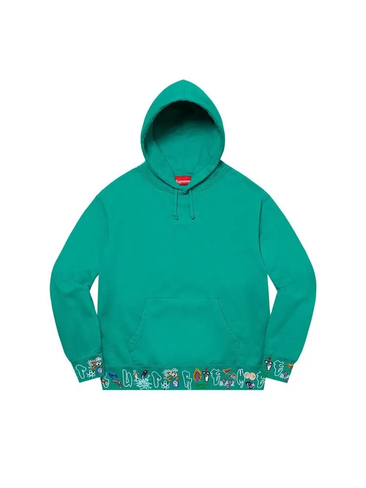 Толстовка Supreme AOI Icons Hooded Sweatshirt Dark Aqua — изображение 1 из 2, темный голубой
