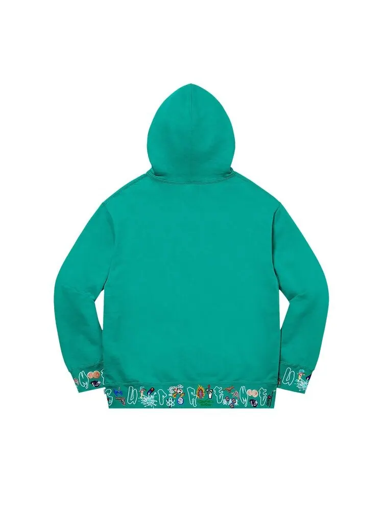 Толстовка Supreme AOI Icons Hooded Sweatshirt Dark Aqua — изображение 2 из 2, темный голубой
