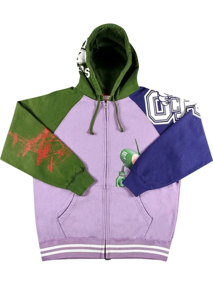 Толстовка Supreme x Junya Watanabe x Comme des Garçons MAN Zip Up Hooded Sweatshirt 'Violet' — изображение 1 из 3, фиолетовый