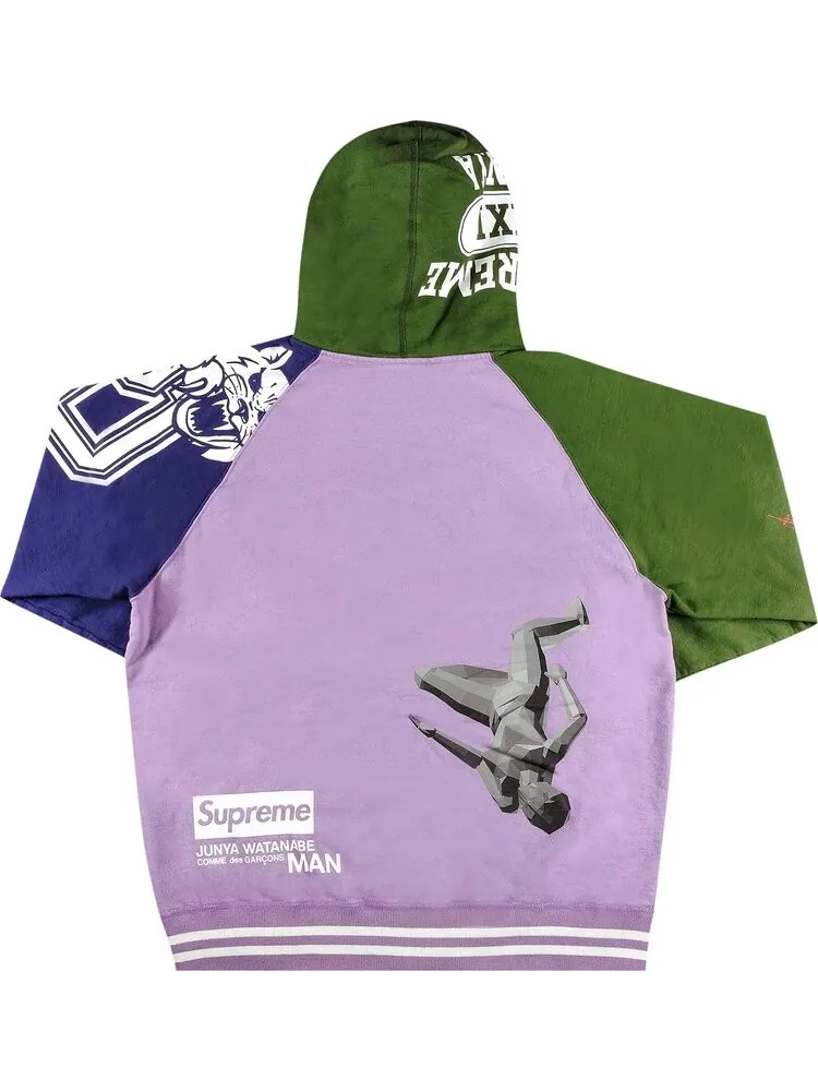 Толстовка Supreme x Junya Watanabe x Comme des Garçons MAN Zip Up Hooded Sweatshirt 'Violet' — изображение 2 из 3, фиолетовый