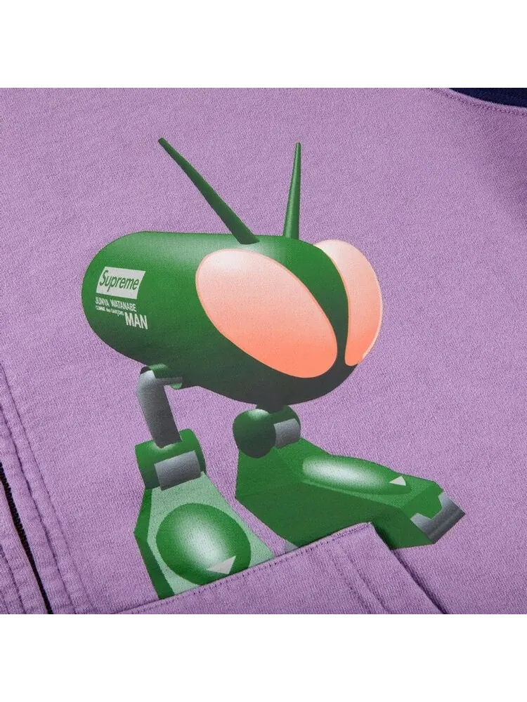Толстовка Supreme x Junya Watanabe x Comme des Garçons MAN Zip Up Hooded Sweatshirt 'Violet' — изображение 3 из 3, фиолетовый