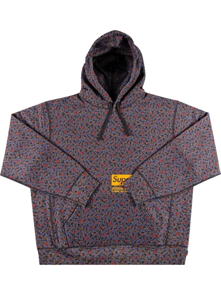 Толстовка Supreme x Junya Watanabe x Comme des Garçons MAN Hooded Sweatshirt 'Black Flowers' — изображение 1 из 2, мульти