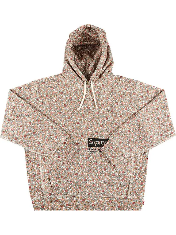 Толстовка Supreme x Junya Watanabe x Comme des Garçons MAN Hooded Sweatshirt 'Pink Flowers' — изображение 1 из 2, мульти