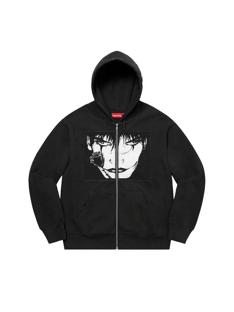 Толстовка Supreme x The Crow Zip Up Hooded Sweatshirt — изображение 1 из 1, черный