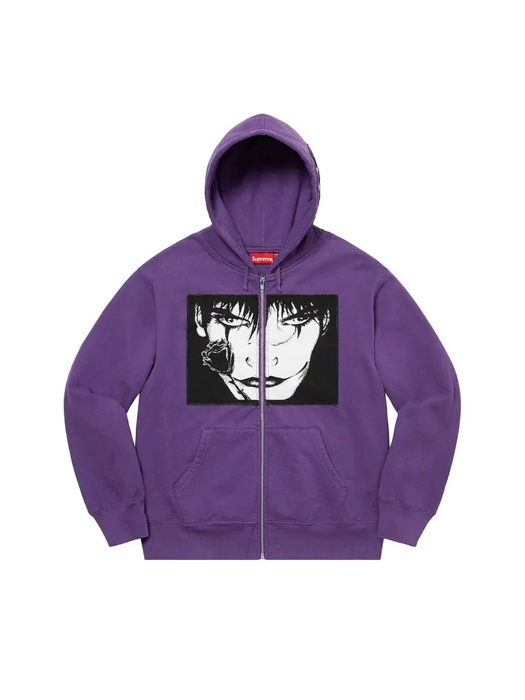 Толстовка Supreme x The Crow Zip Up Hooded Sweatshirt 'Dusty Purple' — изображение 1 из 1, фиолетовый