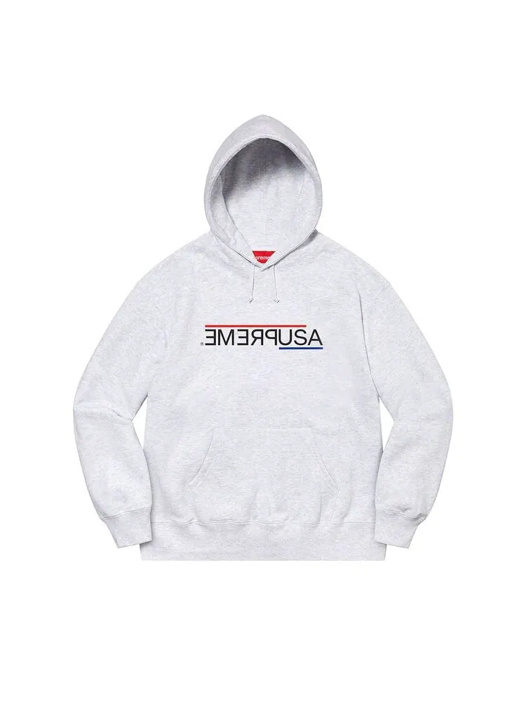 Толстовка Supreme USA Hooded Sweatshirt Ash Grey — изображение 1 из 1, серый