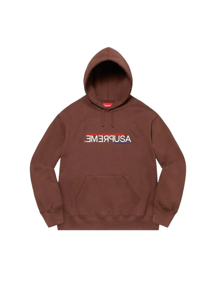 Толстовка Supreme USA Hooded Sweatshirt Dark Brown — изображение 1 из 1, коричневый