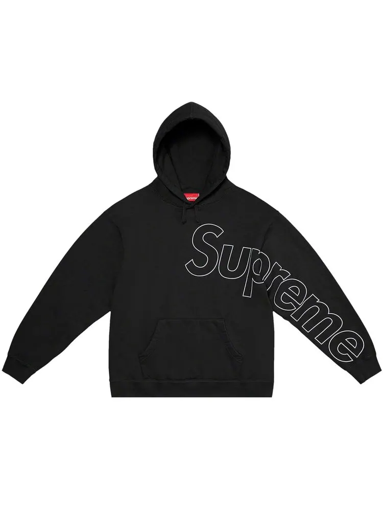 Толстовка Supreme Reflective Hooded Sweatshirt Black — изображение 1 из 1, черный