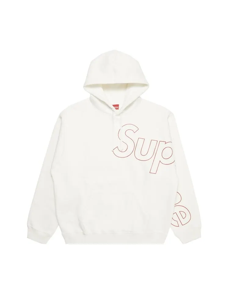 Толстовка Supreme Reflective Hooded Sweatshirt 'White' — изображение 1 из 3, белый