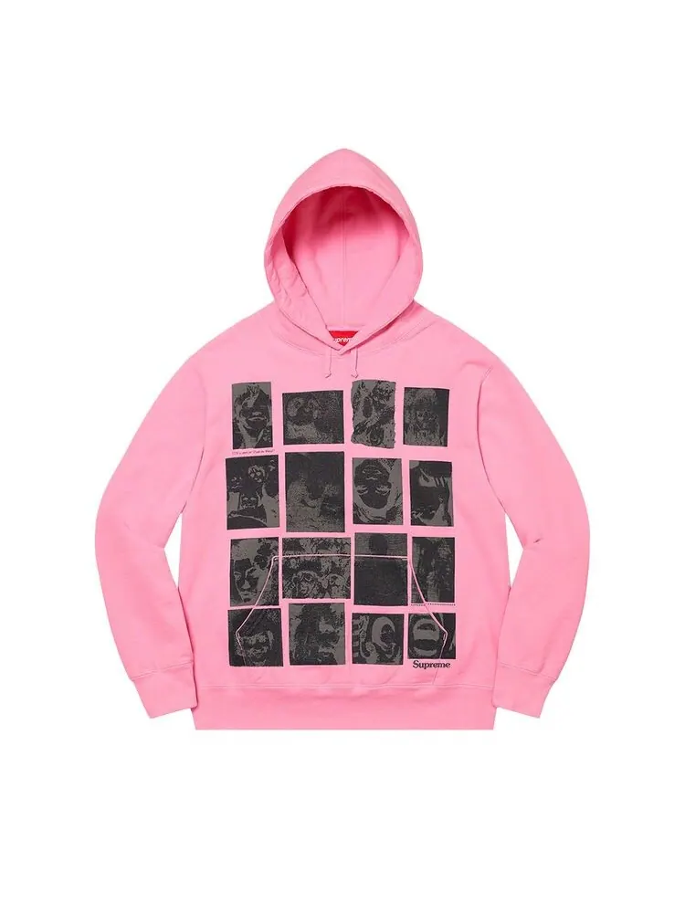 Толстовка Supreme Collage Grid Hooded Sweatshirt Pink — изображение 1 из 2, розовый