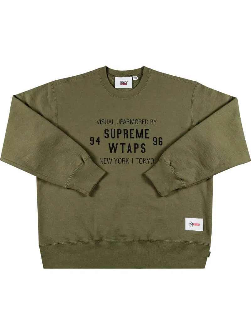 Свитшот Supreme x WTAPS Crewneck — изображение 1 из 2, оливковый