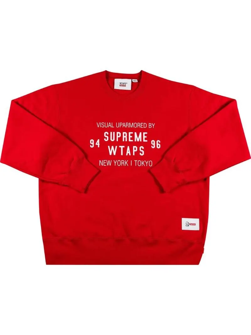Свитшот мужской Supreme x WTAPS Crewneck с принтом — изображение 1 из 2, красный