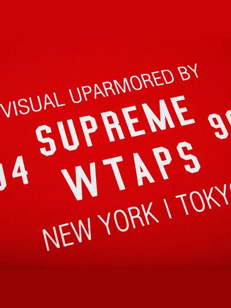 Свитшот мужской Supreme x WTAPS Crewneck с принтом — изображение 2 из 2, красный