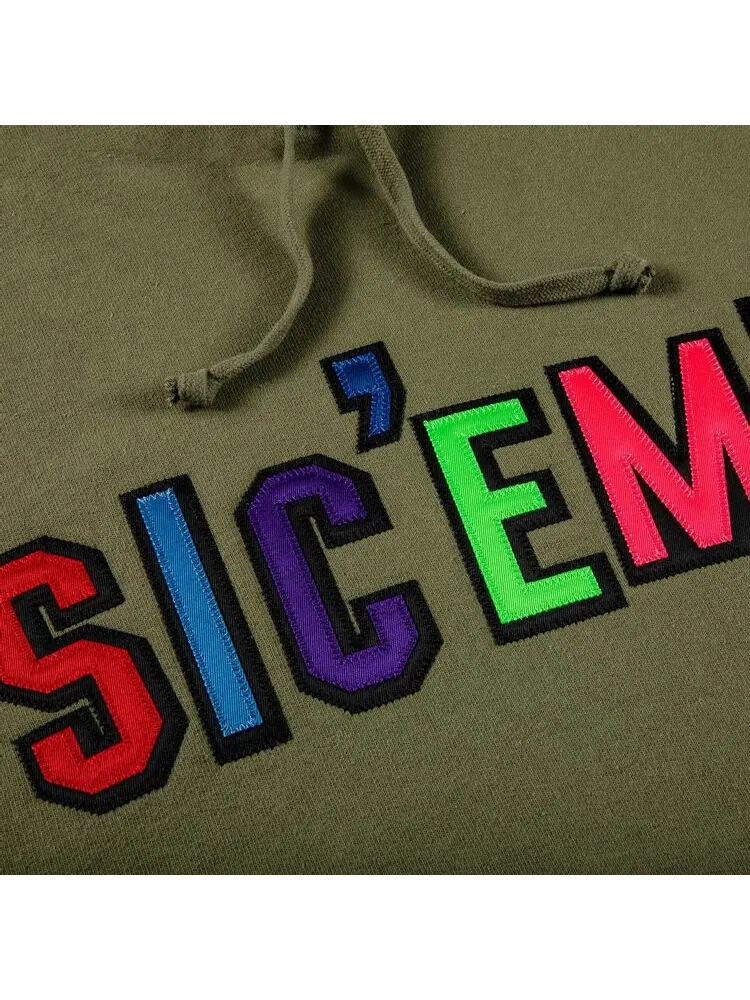 Толстовка Supreme x WTAPS Sic'em! Hooded Sweatshirt 'Light Olive' — изображение 3 из 3, зеленый