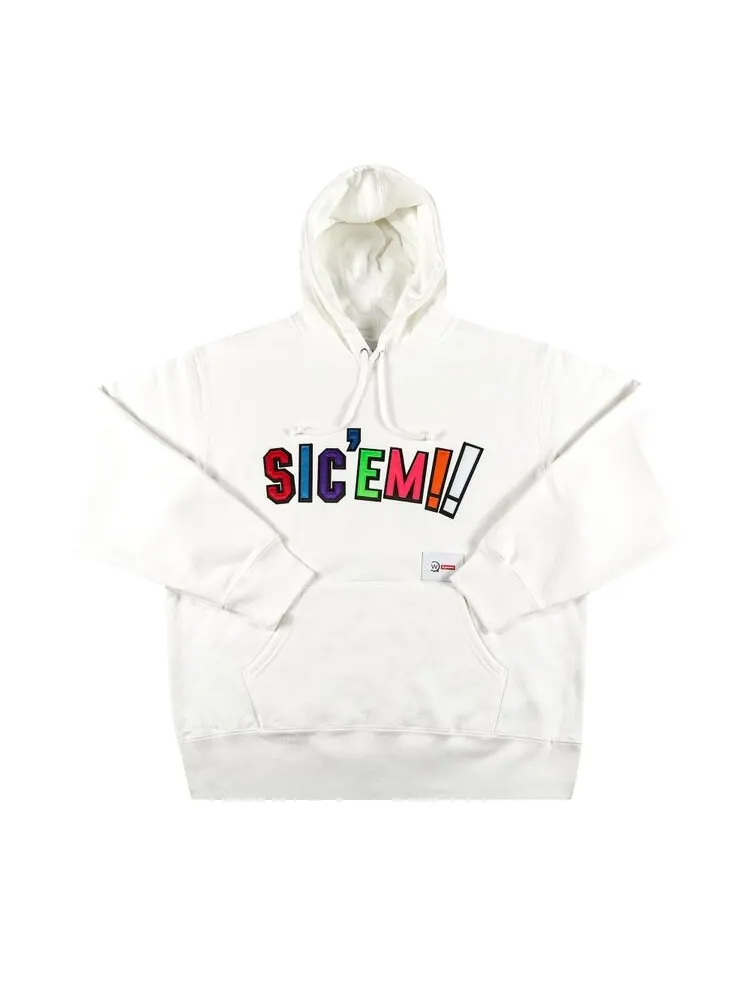 Толстовка Supreme x WTAPS Sic'em! Hooded Sweatshirt 'White' — изображение 1 из 3, белый