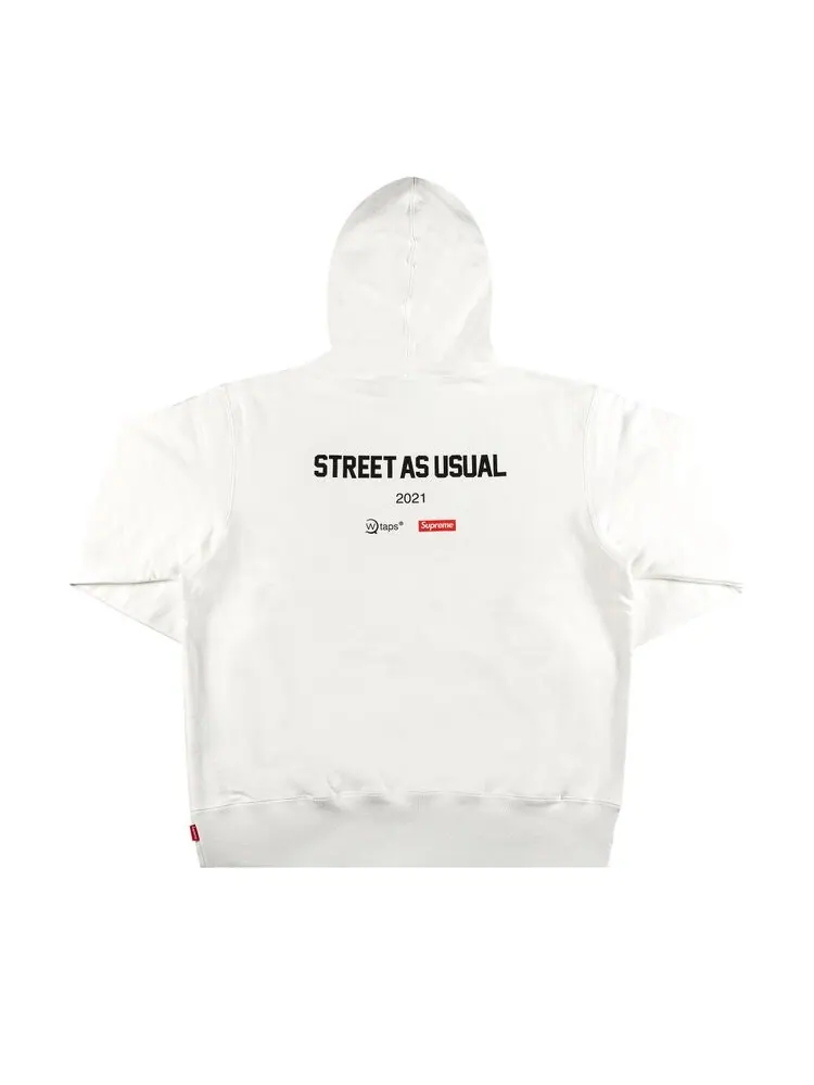 Толстовка Supreme x WTAPS Sic'em! Hooded Sweatshirt 'White' — изображение 2 из 3, белый