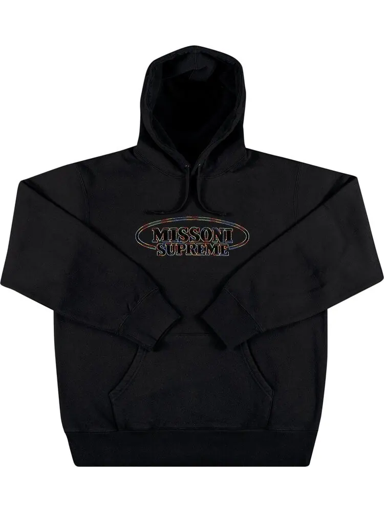 Толстовка Supreme x Missoni Hooded Sweatshirt 'Black' — изображение 1 из 2, черный