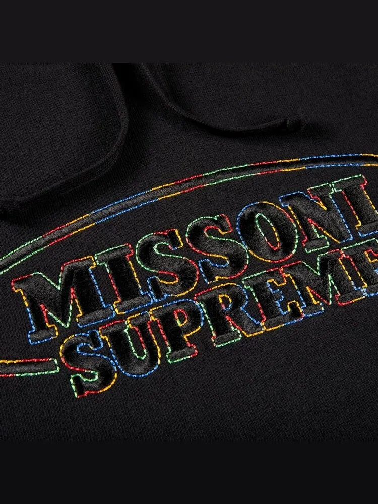 Толстовка Supreme x Missoni Hooded Sweatshirt 'Black' — изображение 2 из 2, черный
