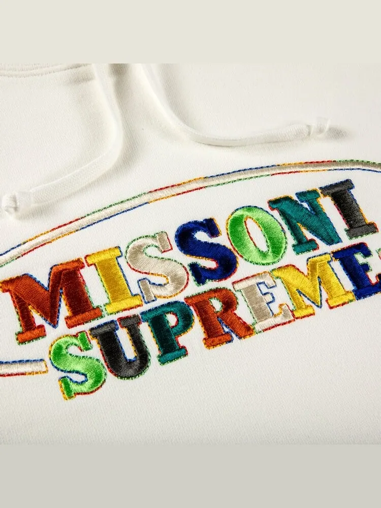 Толстовка Supreme x Missoni Hooded Sweatshirt 'White' — изображение 2 из 2, белый