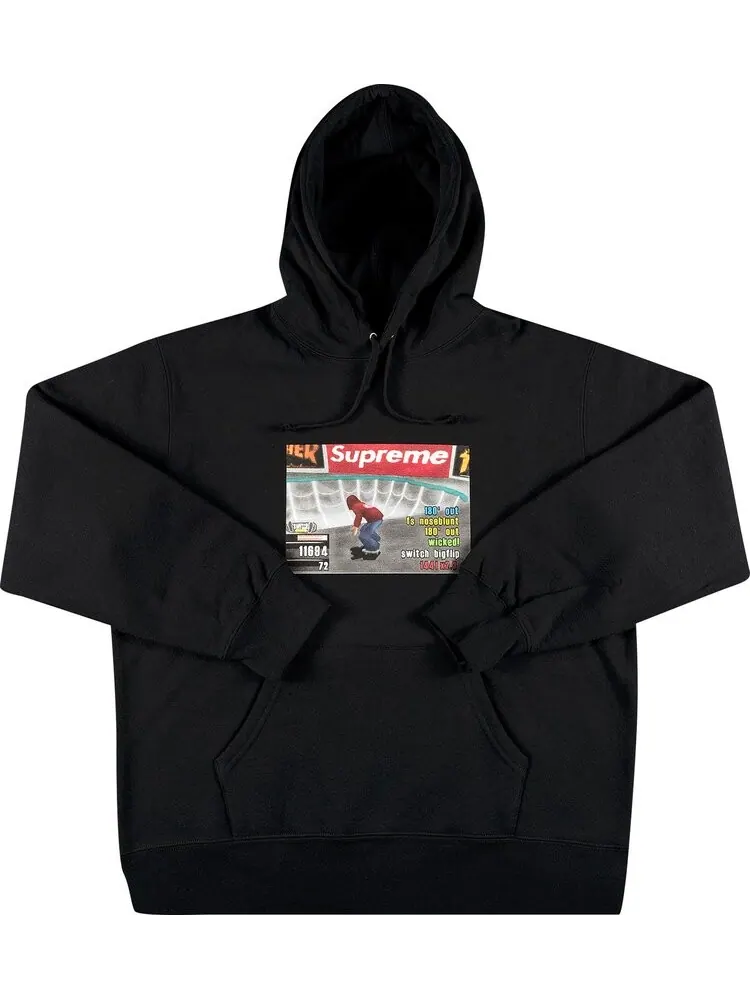 Толстовка Supreme x Thrasher Hooded Sweatshirt 'Black' — изображение 1 из 3, черный