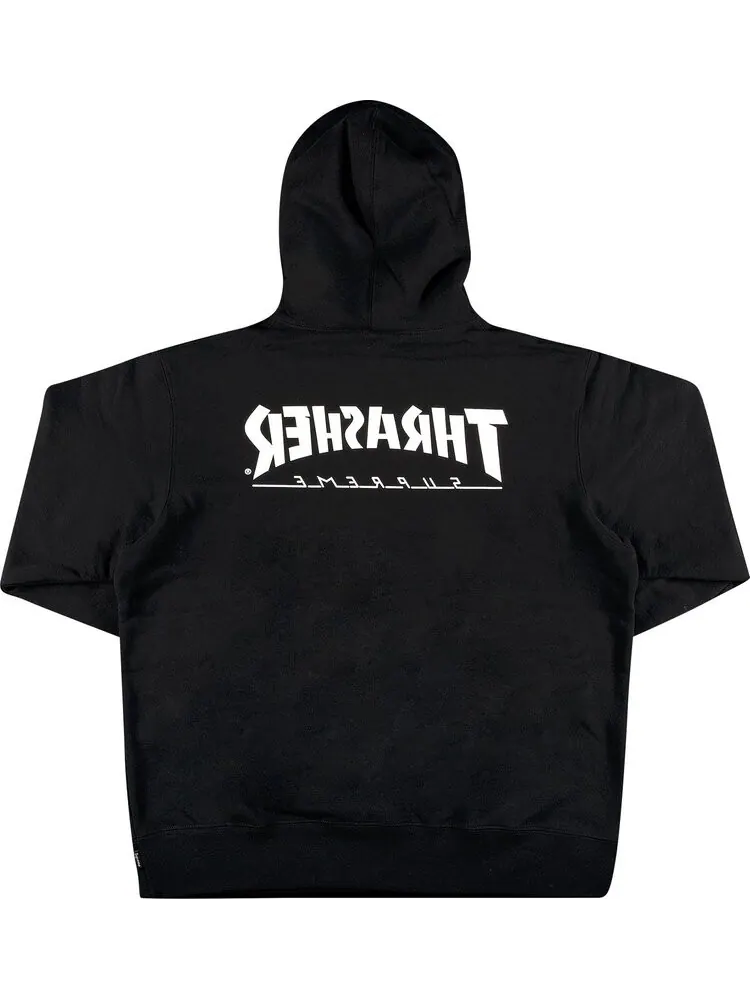Толстовка Supreme x Thrasher Hooded Sweatshirt 'Black' — изображение 2 из 3, черный