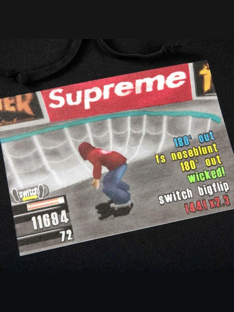 Толстовка Supreme x Thrasher Hooded Sweatshirt 'Black' — изображение 3 из 3, черный