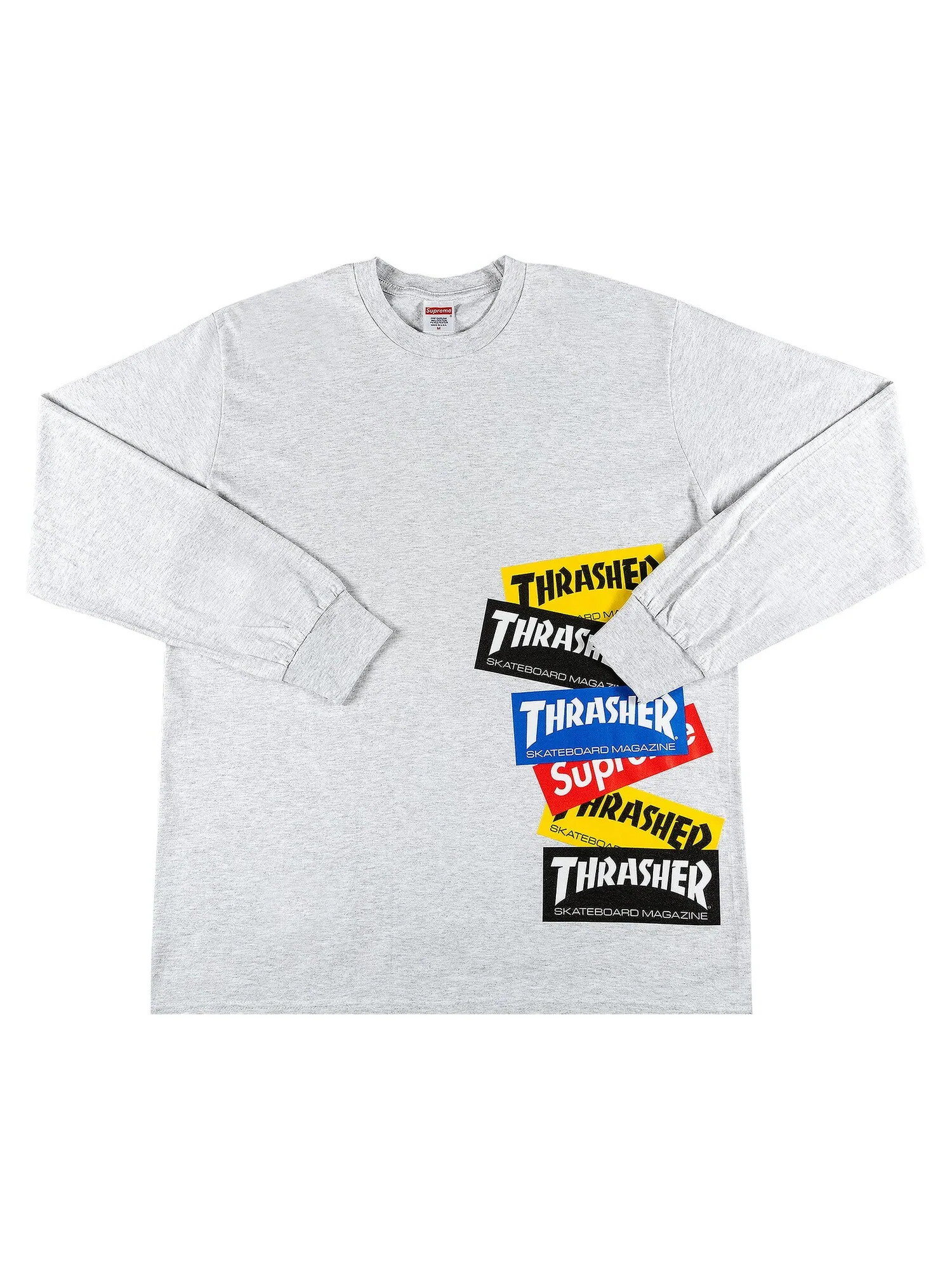 Футболка с длинными рукавами и логотипом Supreme x Thrasher — изображение 1 из 2, серый