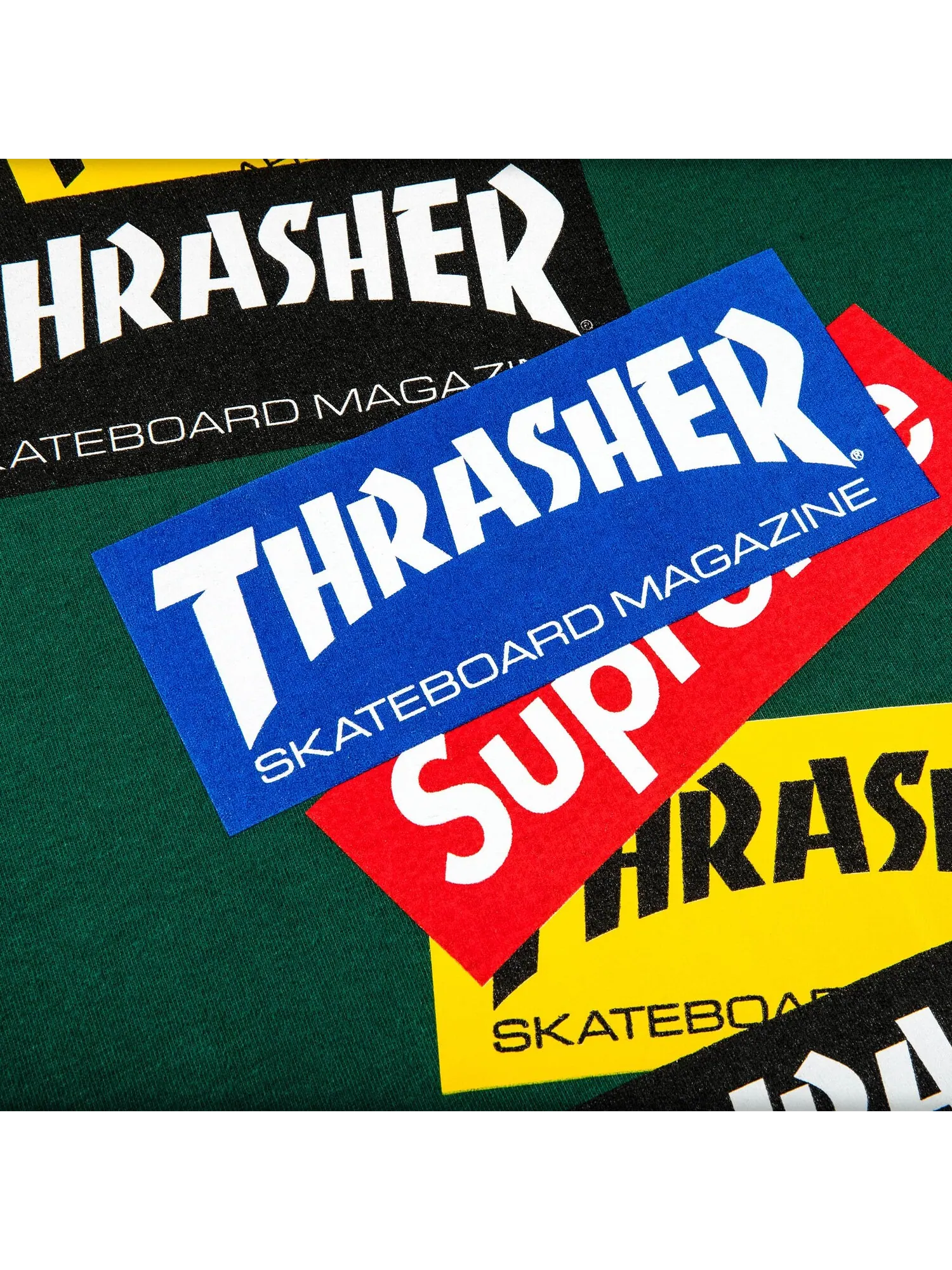 Футболка с длинными рукавами и мульти-логотипом Supreme x Thrasher — изображение 2 из 2, зеленый