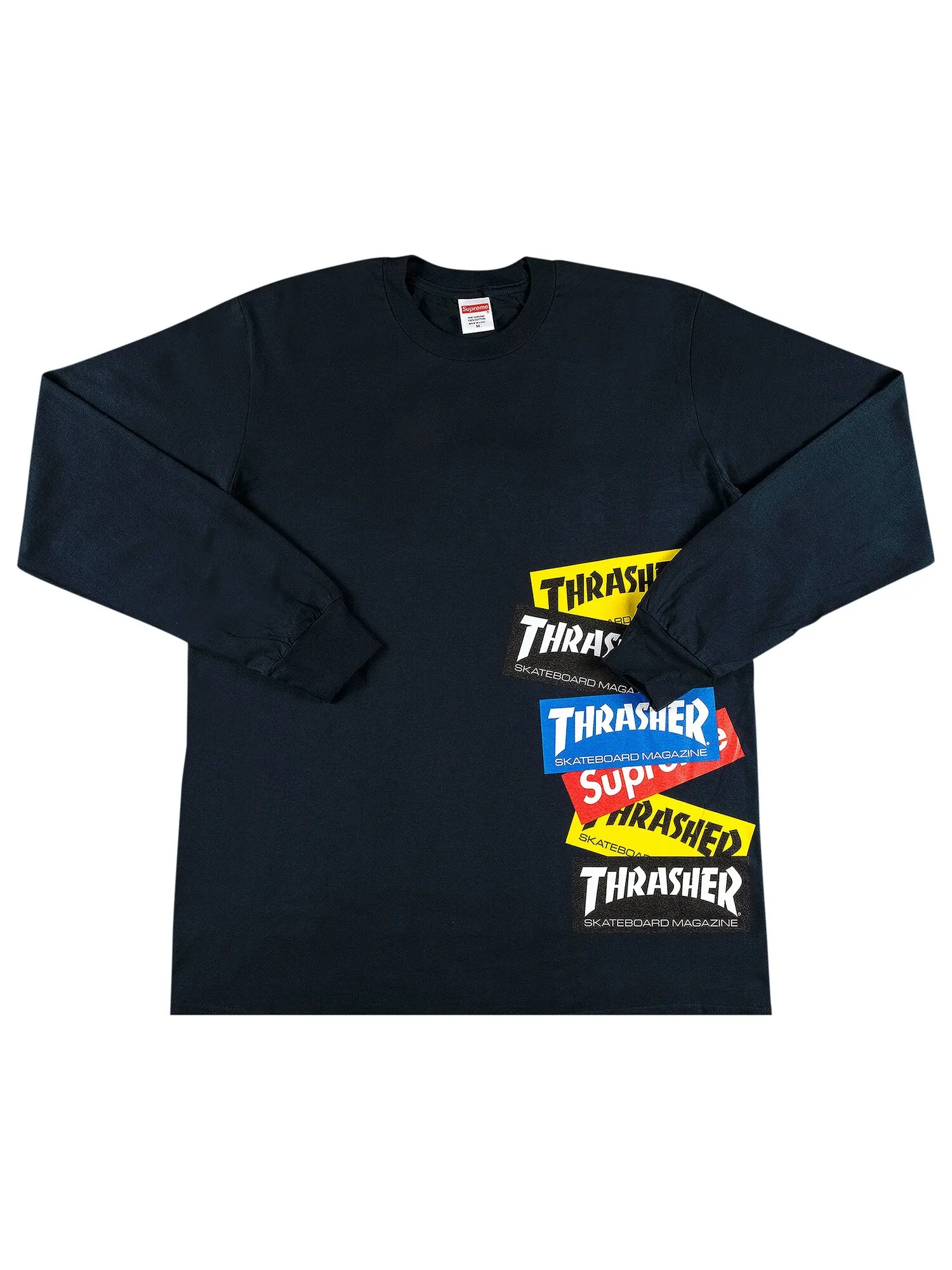 Футболка с длинными рукавами и мульти-логотипом Supreme x Thrasher — изображение 1 из 2, синий