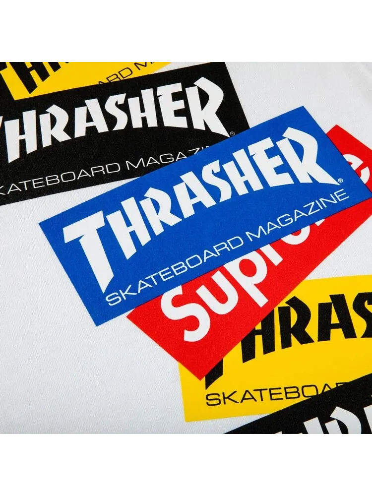 Лонгслив Supreme x Thrasher Multi Logo Long-Sleeve Tee 'White' — изображение 2 из 2, белый