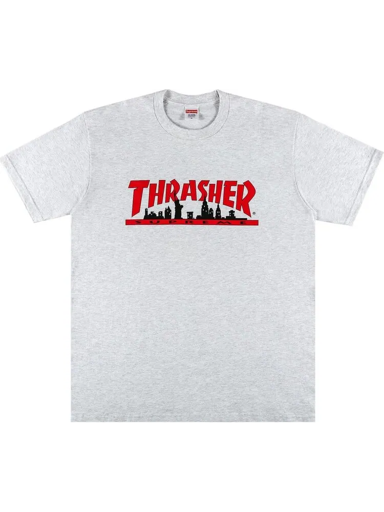 Футболка Supreme x Thrasher Skyline Tee 'Ash Grey' — изображение 1 из 2, серый