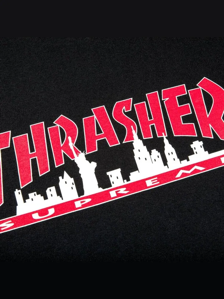 Футболка Supreme x Thrasher Skyline Tee 'Black' — изображение 2 из 2, черный
