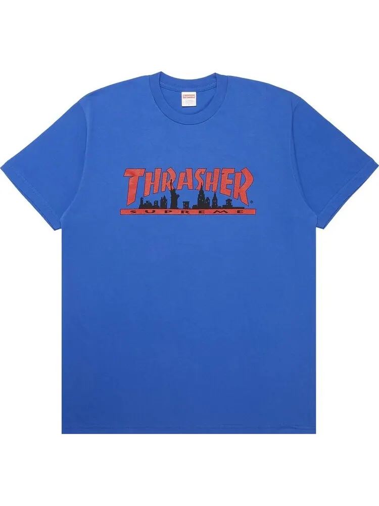 Футболка Supreme x Thrasher Skyline Tee 'Royal' — изображение 1 из 3, синий