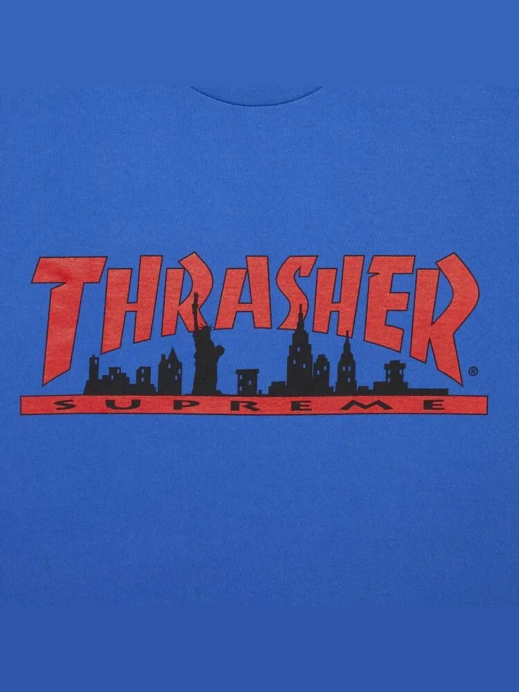 Футболка Supreme x Thrasher Skyline Tee 'Royal' — изображение 3 из 3, синий