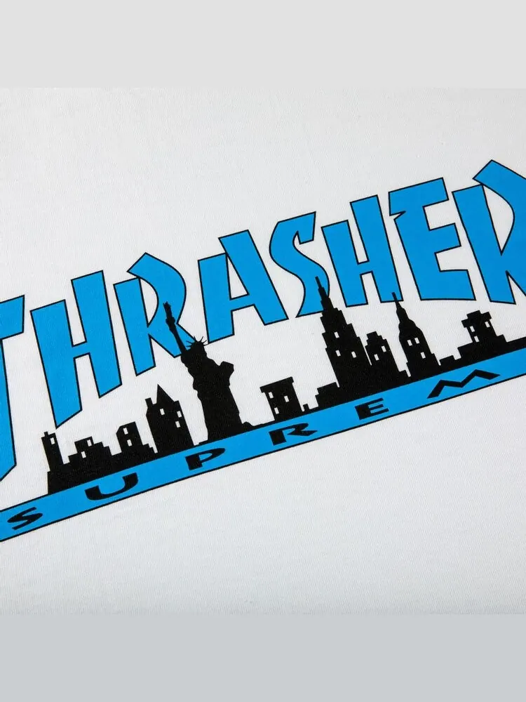 Футболка Supreme x Thrasher Skyline Tee 'White' — изображение 2 из 2, белый