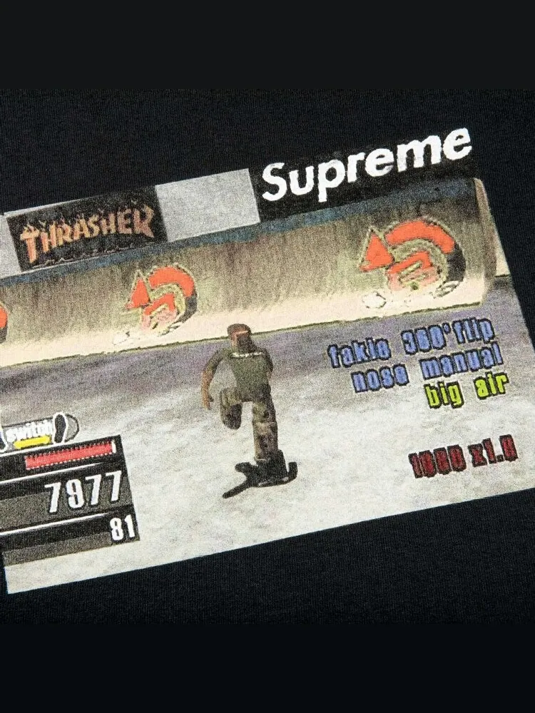 Футболка Supreme x Thrasher Game Tee 'Black' — изображение 3 из 3, черный