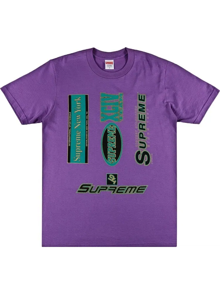 Футболка Supreme Multi Logos Tee 'Purple' — изображение 1 из 2, фиолетовый