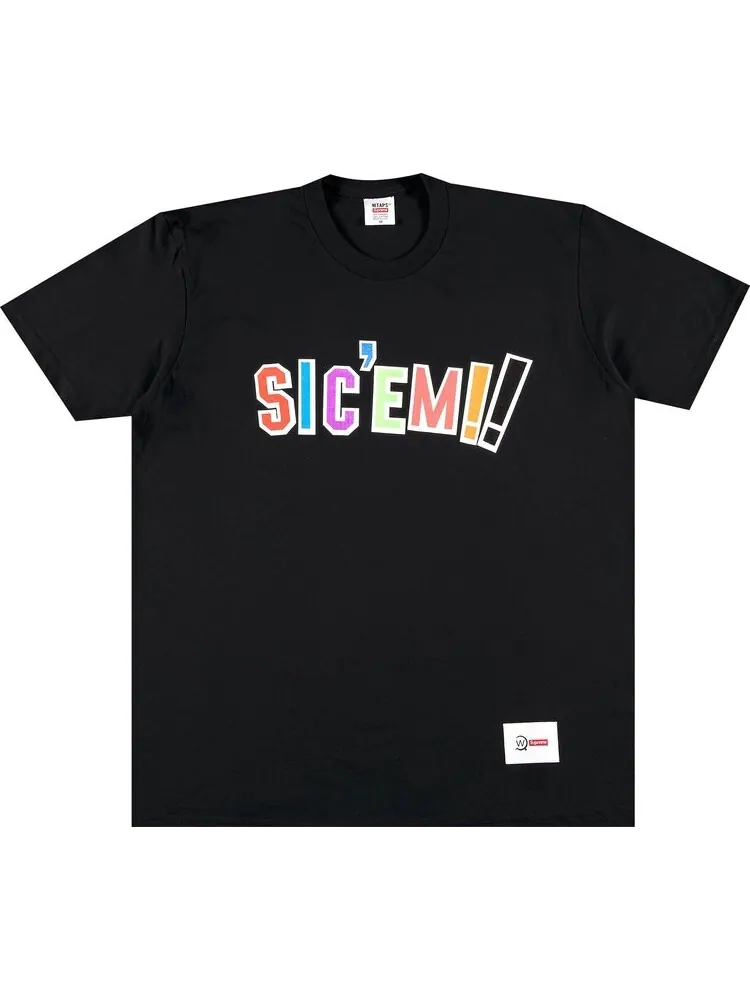 Футболка Supreme x WTAPS Sic'em! Tee 'Black' — изображение 1 из 3, черный