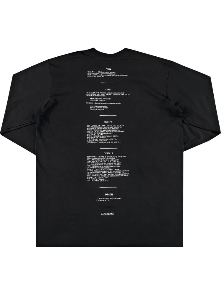 Лонгслив Supreme x The Crow Long-Sleeve Tee 'Black' — изображение 2 из 3, черный
