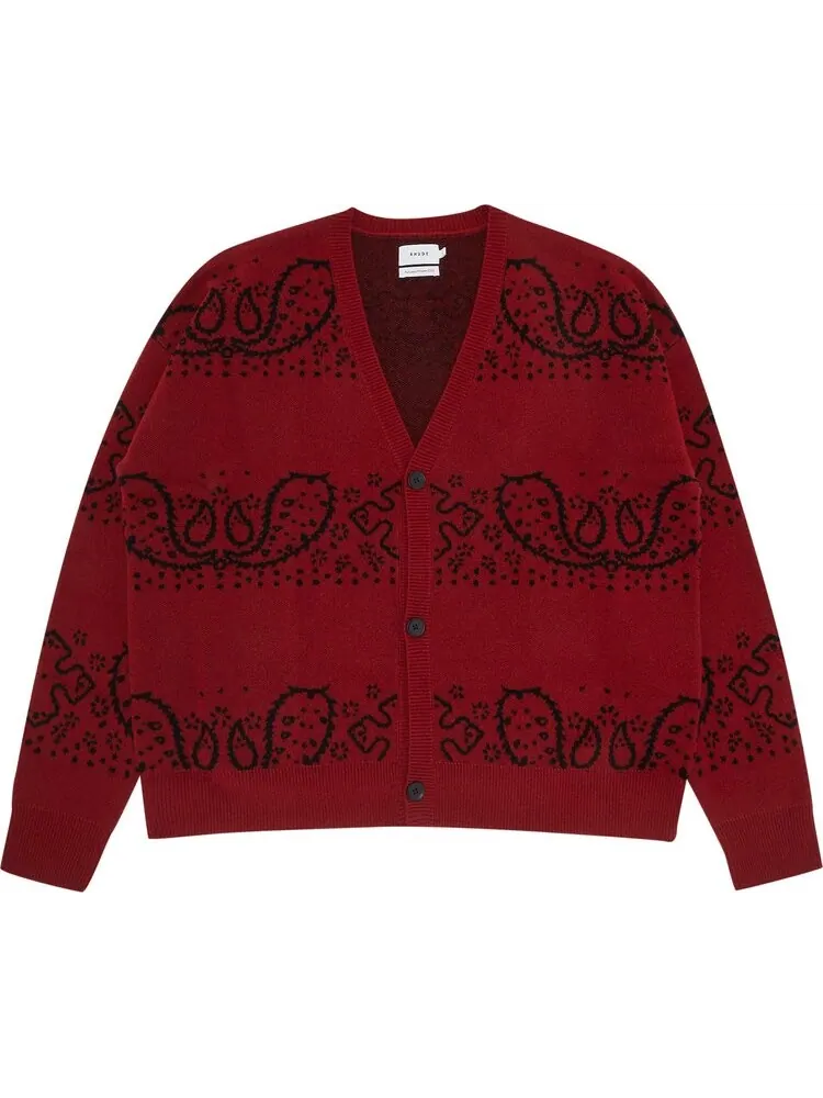 Кардиган Rhude Bandana Knit Cardigan 'Red/Black'