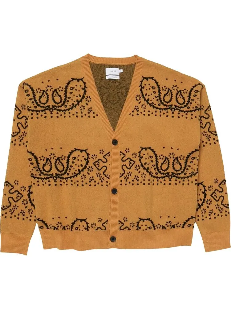 Кардиган Rhude Bandana Knit Cardigan 'Yellow/Black'