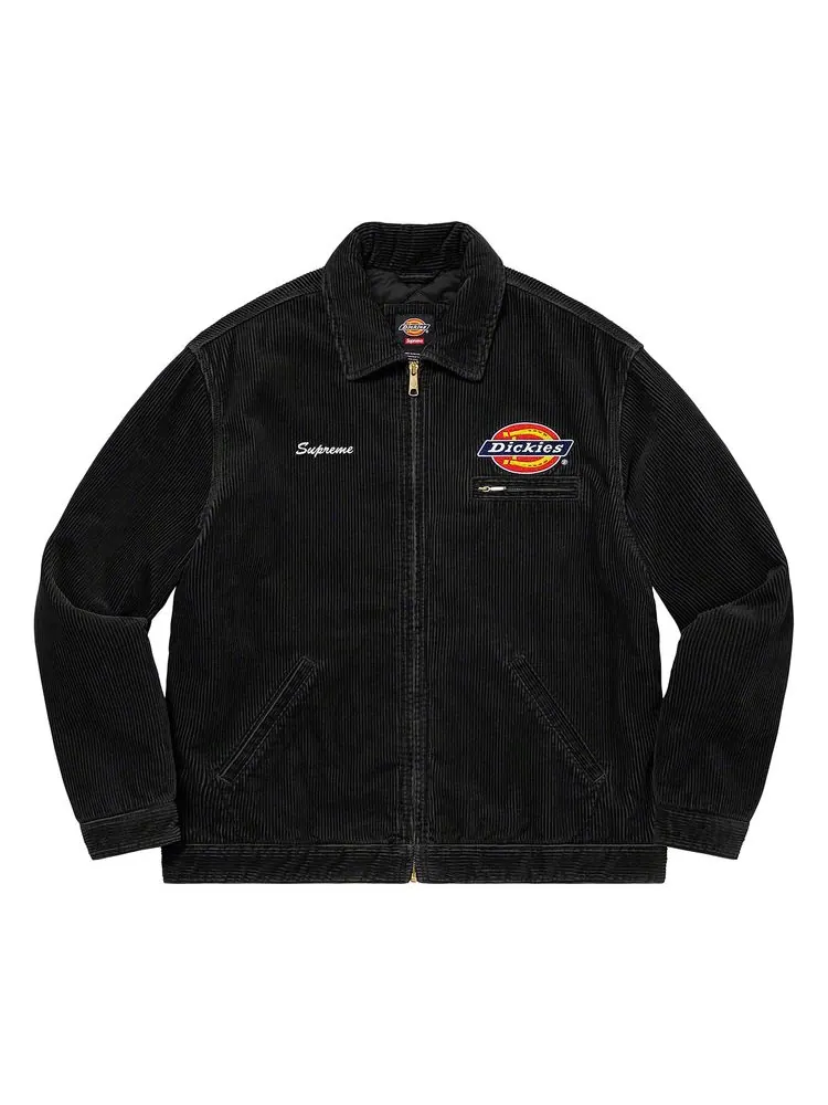 Куртка Supreme x Dickies Corduroy Work Jacket 'Black' — изображение 1 из 3, черный