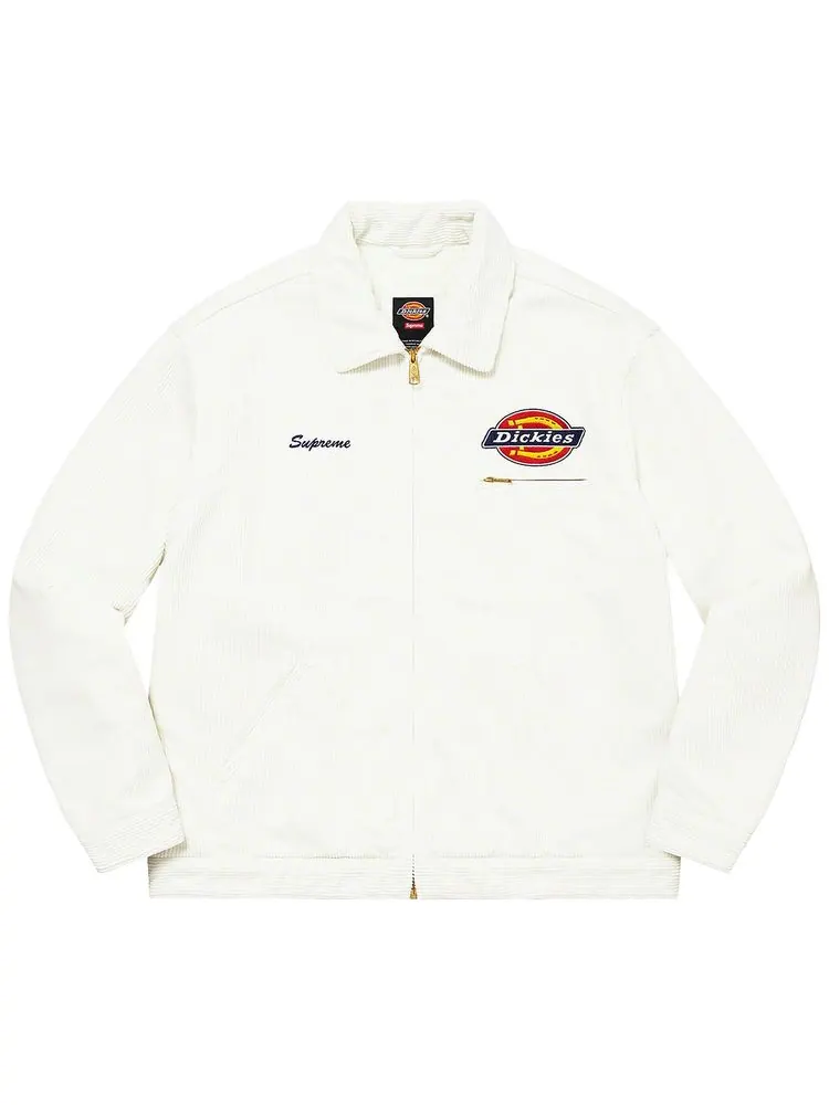 Куртка Supreme x Dickies Corduroy Work Jacket 'White' — изображение 1 из 3, белый